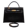 Image 7 : Hermes Noir Box Leather Kelly Sellier 32 Bag
