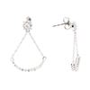 Image 2 : 0.51 ctw Diamond Dangle Crescent Earrings - 10KT White Gold