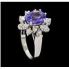 Image 4 : 3.02 ctw Tanzanite and Diamond Ring - 14KT White Gold