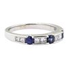 Image 1 : 0.90 ctw Diamond and Sapphire Ring - 14KT White Gold