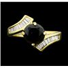 Image 2 : 1.40 ctw Black and White Diamond Ring - 14KT Yellow Gold