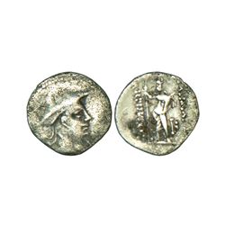 Ancient India: Indo-Greeks, Antimachus I Theos (180-165 BC), silver obol, 0.60g