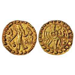 Ancient India: Samatata region, gold dinar, 'Ashwamedha' type, (550-650 AD), 5.67g