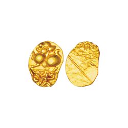 Medieval India: Chalukyas of Kalyani, gold ½ fanam of punch-marked type, (1000-1100 AD), 0.19g