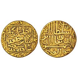 Sultanates: Gujarat Sultan, Nasir al-Din Ahmad Shah I (1411-1442 AD), gold 'pedigree' tanka, 11.23g