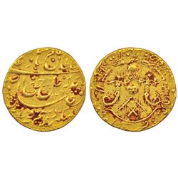 Princely States: Awadh, Wajid Ali Shah (1847-1856 AD), gold ½ ashrafi, Lakhnau mint, 5.32g