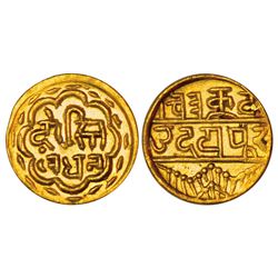 Princely States: Mewar-Udaipur, Swarupshahi series, gold ¼ mohur, 2.71g