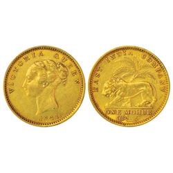 British India: Victoria Queen, continuous legend, gold mohur, 11.62g, 1841, Madras mint