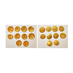 Large Lots: A group of 10 gold Veera Raya fanam