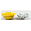 Image 1 : Lot of Two Chinese Bowls Yellow and Blue and White