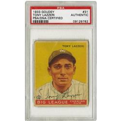 1933 Goudey Tony Lazzeri #31, Signed PSA/DNA 