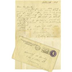 1934 Walter Johnson Signed Letter PSA/DNA 