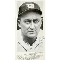 1943 Ty Cobb Signed Photograph in Book PSA/DNA 