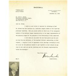 1943 Kenesaw Landis Signed Letter PSA/DNA 