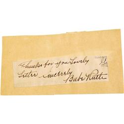 1940's Babe Ruth Signed Cut Signature PSA/DNA 