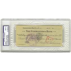 1944 Walter Johnson Signed Check PSA/DNA 