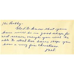 1947 Mel Ott Signed Xmas Card PSA/DNA 