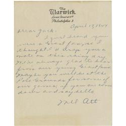 1947 Mel Ott Handwritten Signed Letter PSA/DNA 