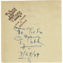 1949 Ty Cobb Signed Napkin PSA/DNA 