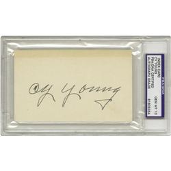 1950's Cy Young Signed Index Card, Gem Mint 10 