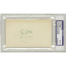 1951 Ty Cobb Signed Index Card, PSA Mint 9 
