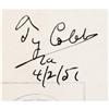 Image 2 : 1951 Ty Cobb Signed First Day Cover PSA/DNA 
