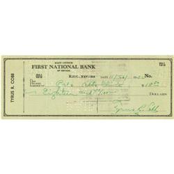 1952 Ty Cobb Signed Check PSA/DNA 
