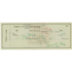 1952 Ty Cobb Signed Check PSA/DNA 