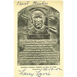 1952 Nap Lajoie Signed HOF Plaque PSA/DNA 