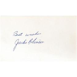 1950's Jackie Robinson Signed Index Card PSA/DNA 