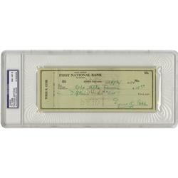 1954 Ty Cobb Signed Check, PSA NM-MT 8 