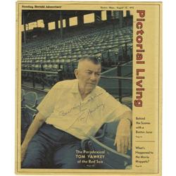 1973 Tom Yawkey Signed Newspaper Photo PSA/DNA 