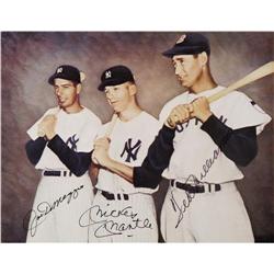 DiMaggio, Mantle & Williams Signed Photo PSA/DNA 