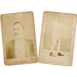 1880's John L. Sullivan Cabinet Cards Lot of 2 