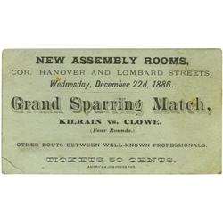 1886 Kilrain vs. Clow Full Ticket 