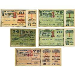 1890's-1900's Kid McCoy Fight Tickets Lot Of 4 