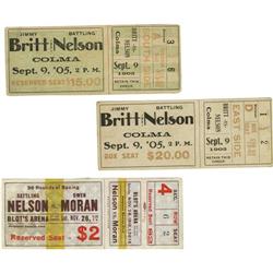1900's-10's Battling Nelson Fight Tickets Lot 