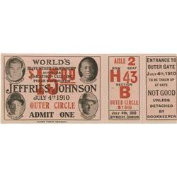 1910 Johnson vs, Jeffries Full Ticket 