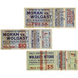 1910's Ad Wolgast Fight Tickets Lot of 3 