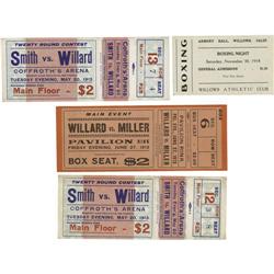1910's Jess Willard Fight Tickets Lot Of 3 