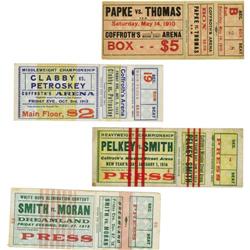 1910's Boxing Tickets Lot Of 4 