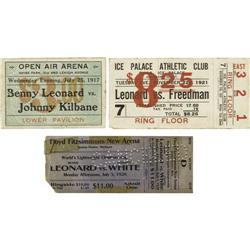 1910's-20's Benny Leonard Fight Ticket Lot Of 3 