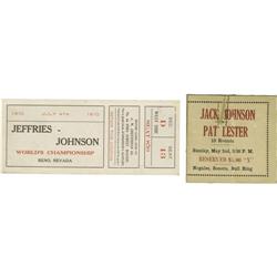1910's-20's Jack Johnson Fight Tickets Lot Of 2 
