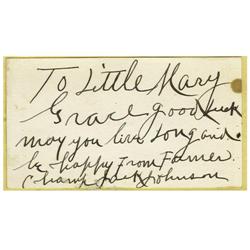 1930's Jack Johnson Signed Business Card PSA/DNA 