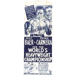 1934 Baer vs. Carnera Championship Fight Poster 