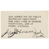 Image 2 : 1930's Jack Johnson Double Signed Card PSA/DNA 