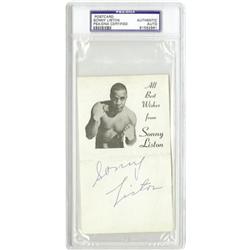 1960s Sonny Liston Signed Autograph Card PSA/DNA 
