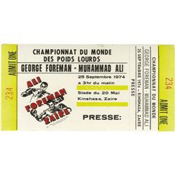 1974 Ali vs. Foreman Rumble in the Jungle Ticket 