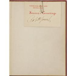 1935 Bobby Jones Signed Holiday Card PSA/DNA 