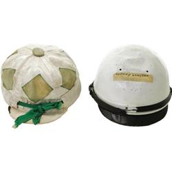 1940's Johnny Longden Race Worn Helmet & Cap 